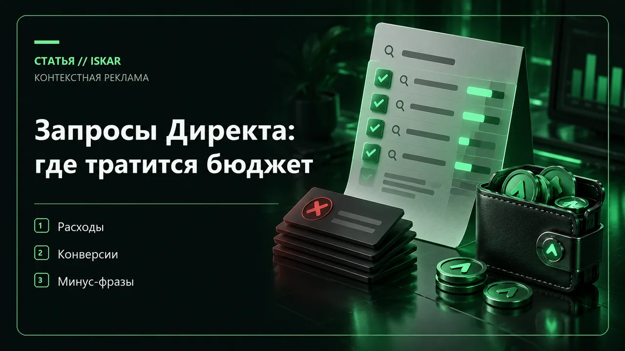 Отбор поисковых запросов с учётом расходов и обращений