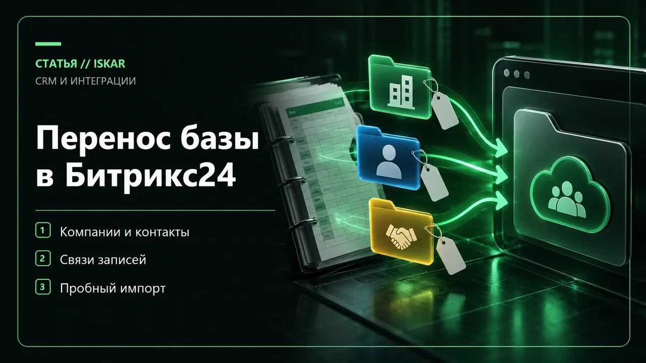 Перенос связанных компаний, контактов и сделок