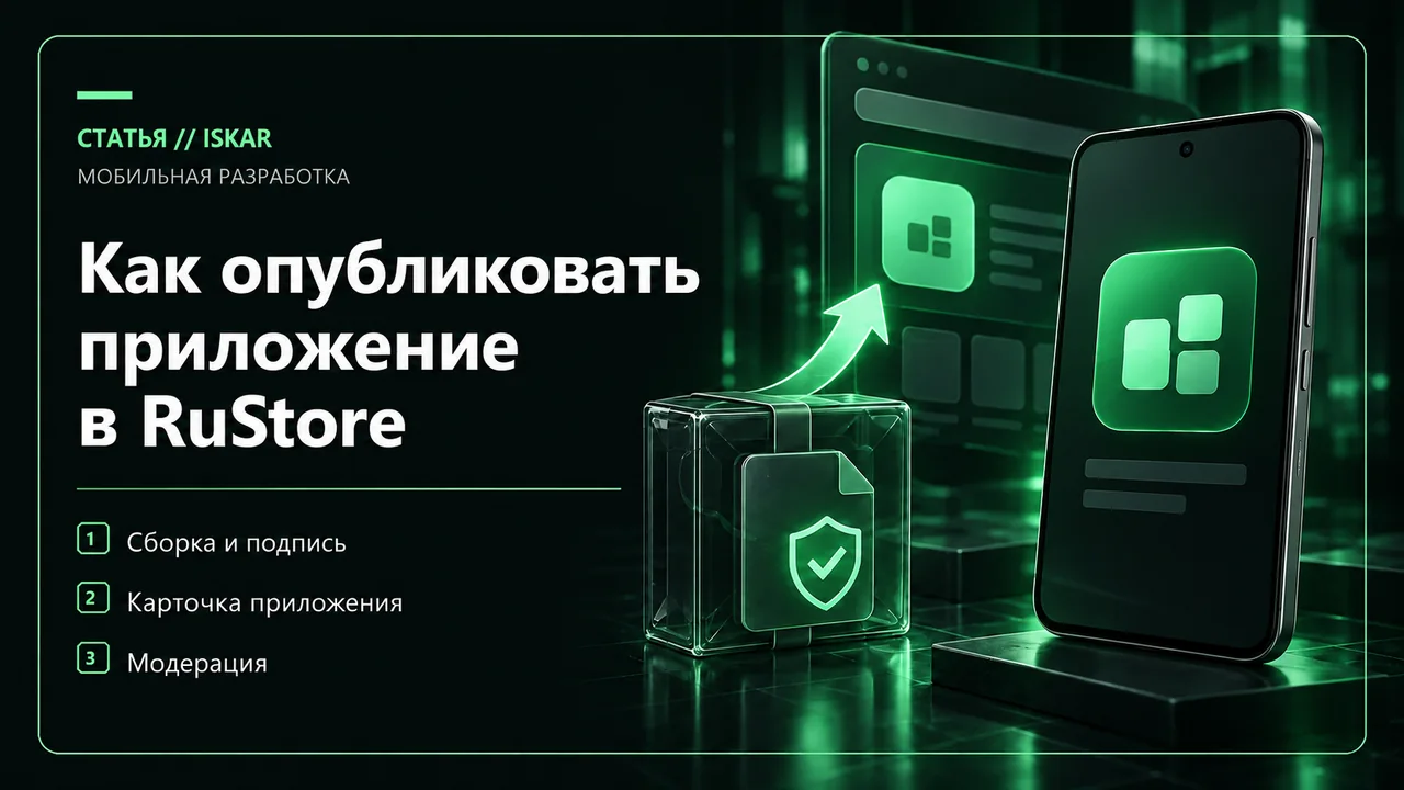 Подписанная сборка и смартфон с приложением RuStore