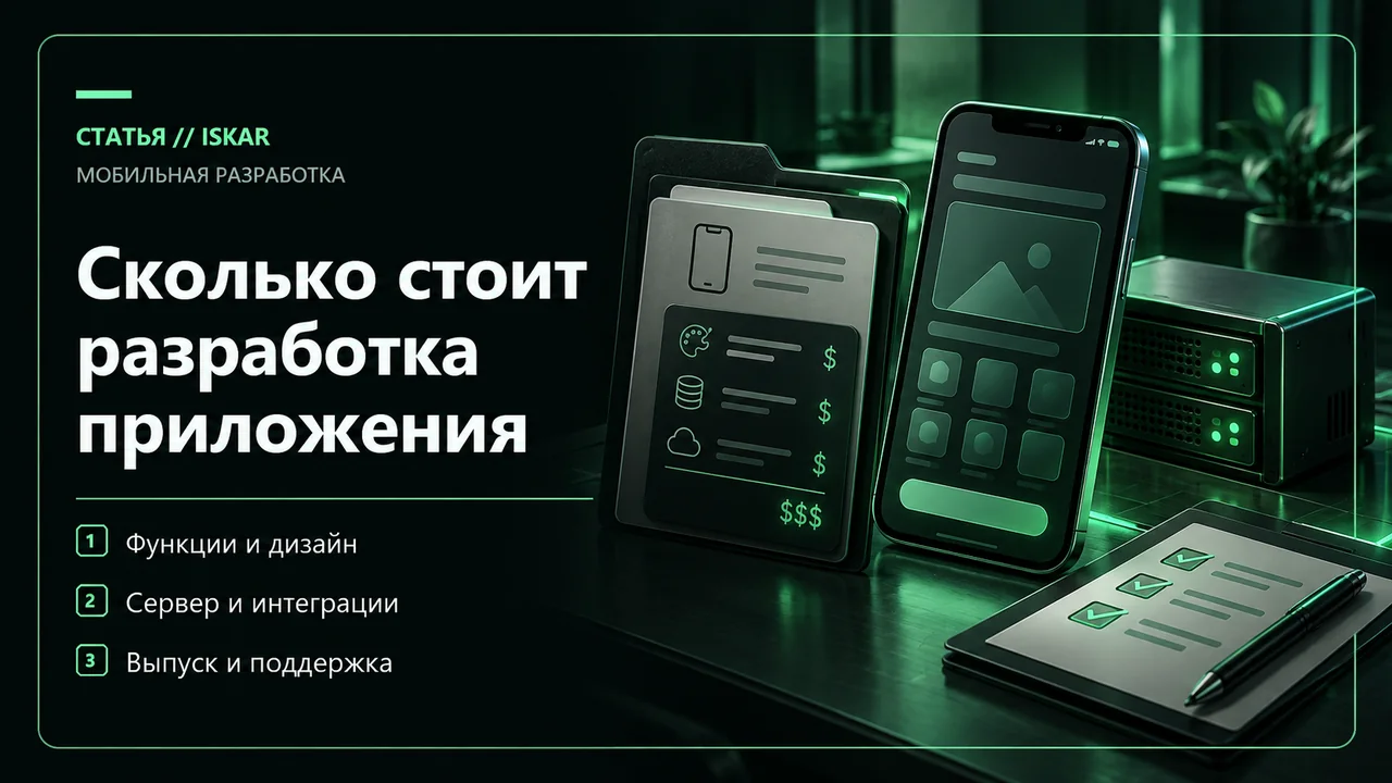 Состав работ приложения: интерфейс, сервер, интеграции и выпуск