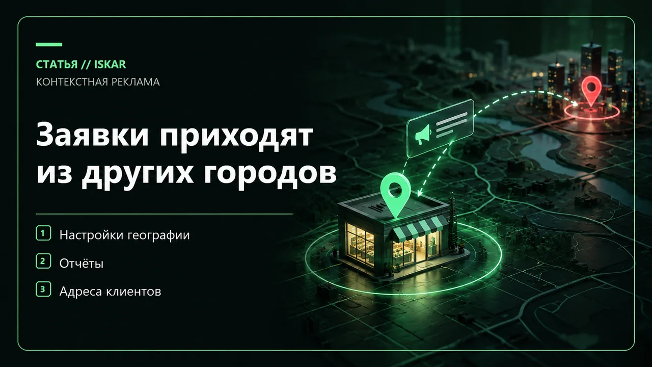 Границы обслуживания и фактические города рекламных обращений