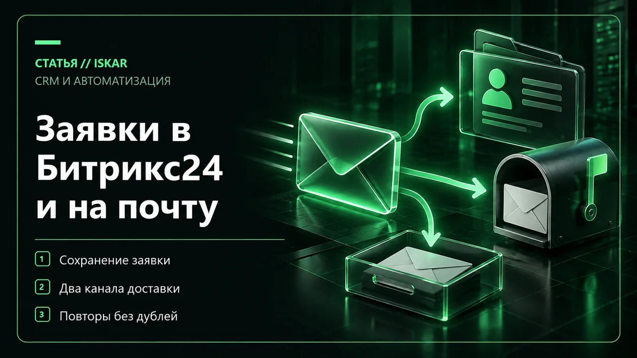 Сохранение заявки и независимая доставка в почту и CRM