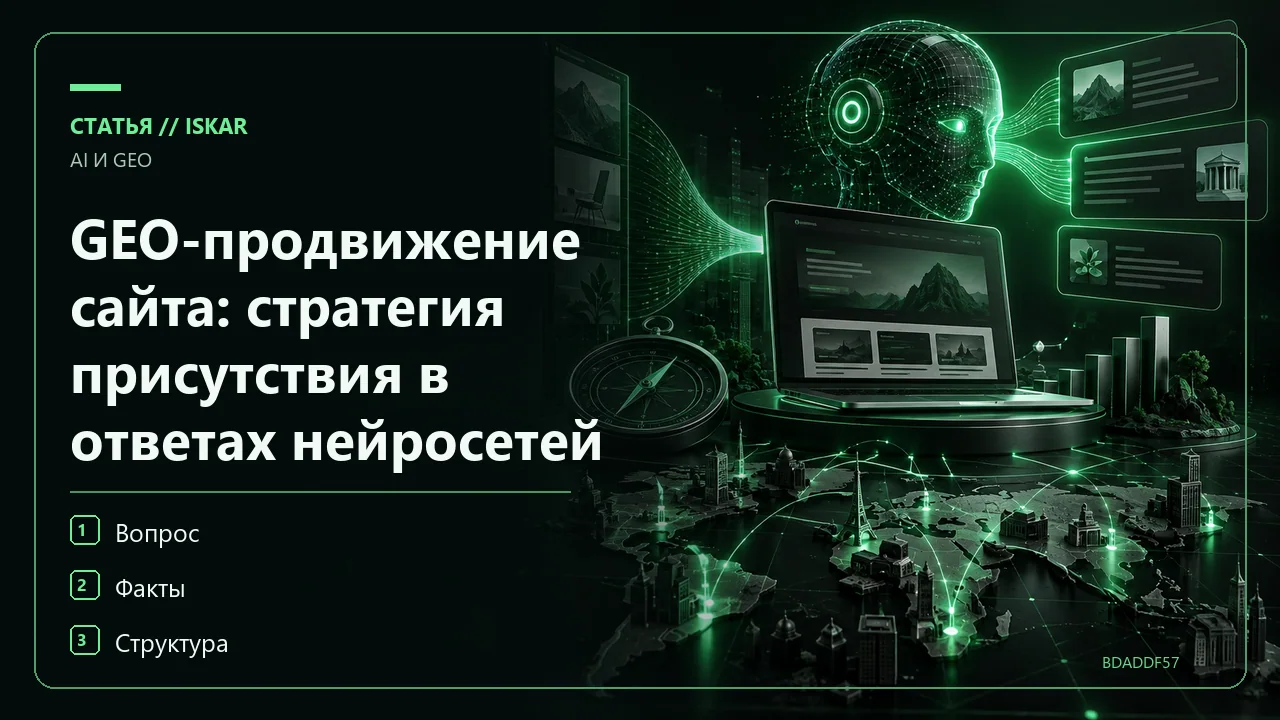 GEO-продвижение сайта: стратегия присутствия в ответах нейросетей фото