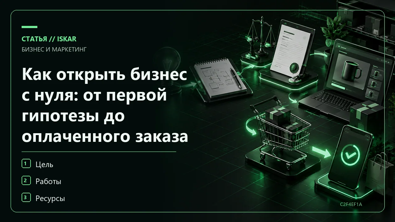 Как открыть бизнес с нуля: от первой гипотезы до оплаченного заказа фото