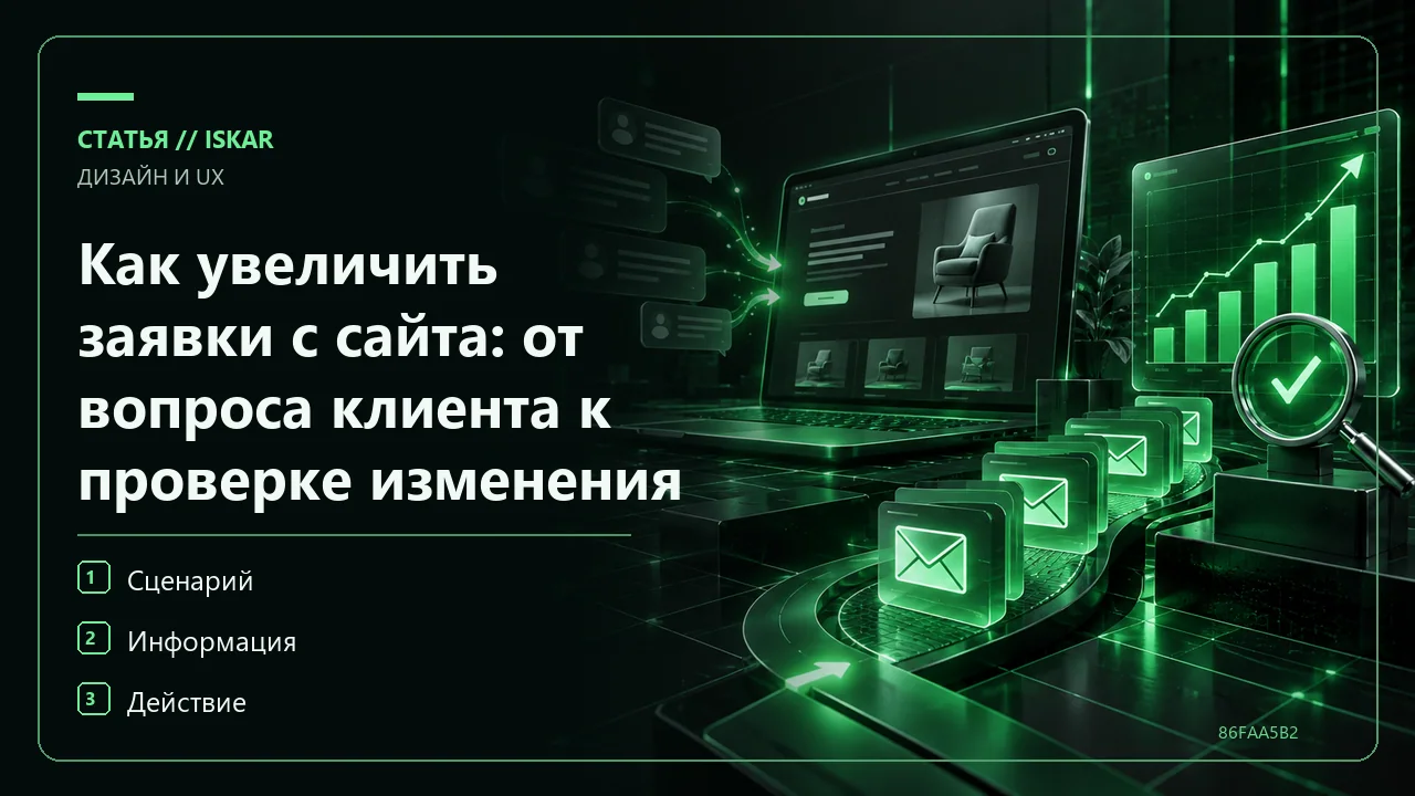 Как увеличить заявки с сайта: от вопроса клиента к проверке изменения фото Как увеличить заявки с сайта: от вопроса клиента к проверке изменения фото