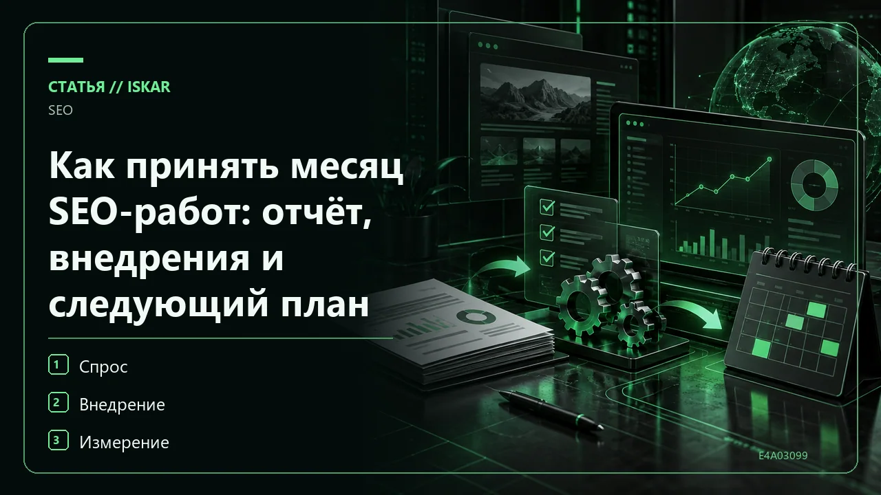 Как принять месяц SEO-работ: отчёт, внедрения и следующий план фото Как принять месяц SEO-работ: отчёт, внедрения и следующий план фото