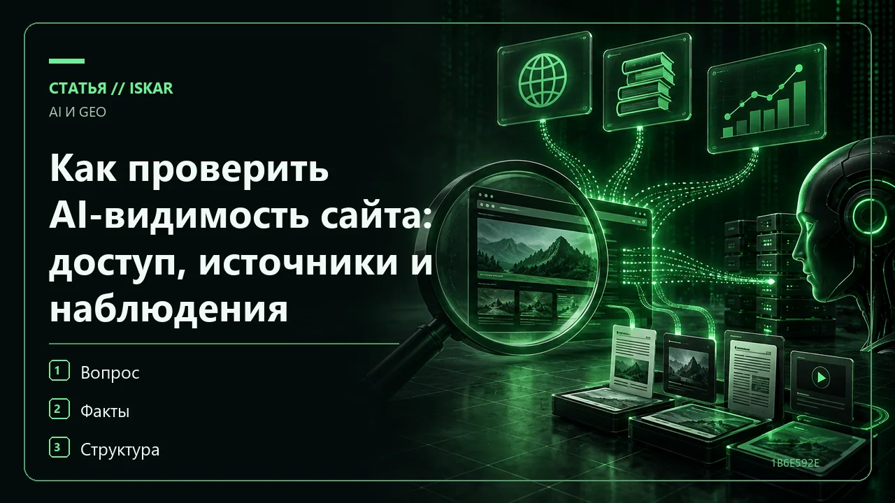 Как проверить AI-видимость сайта: доступ, источники и наблюдения фото