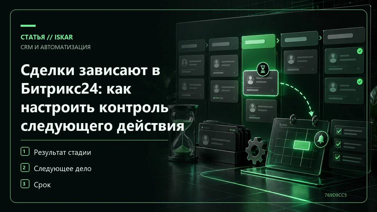 Сделки зависают в Битрикс24: как настроить контроль следующего действия фото