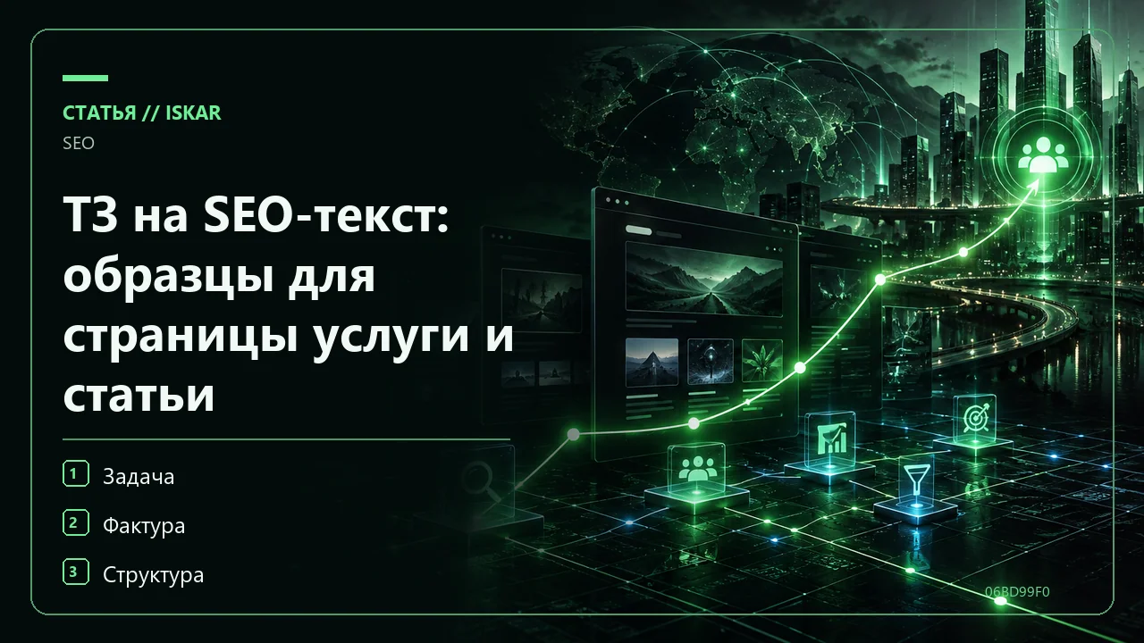 ТЗ на SEO-текст: образцы для страницы услуги и статьи фото