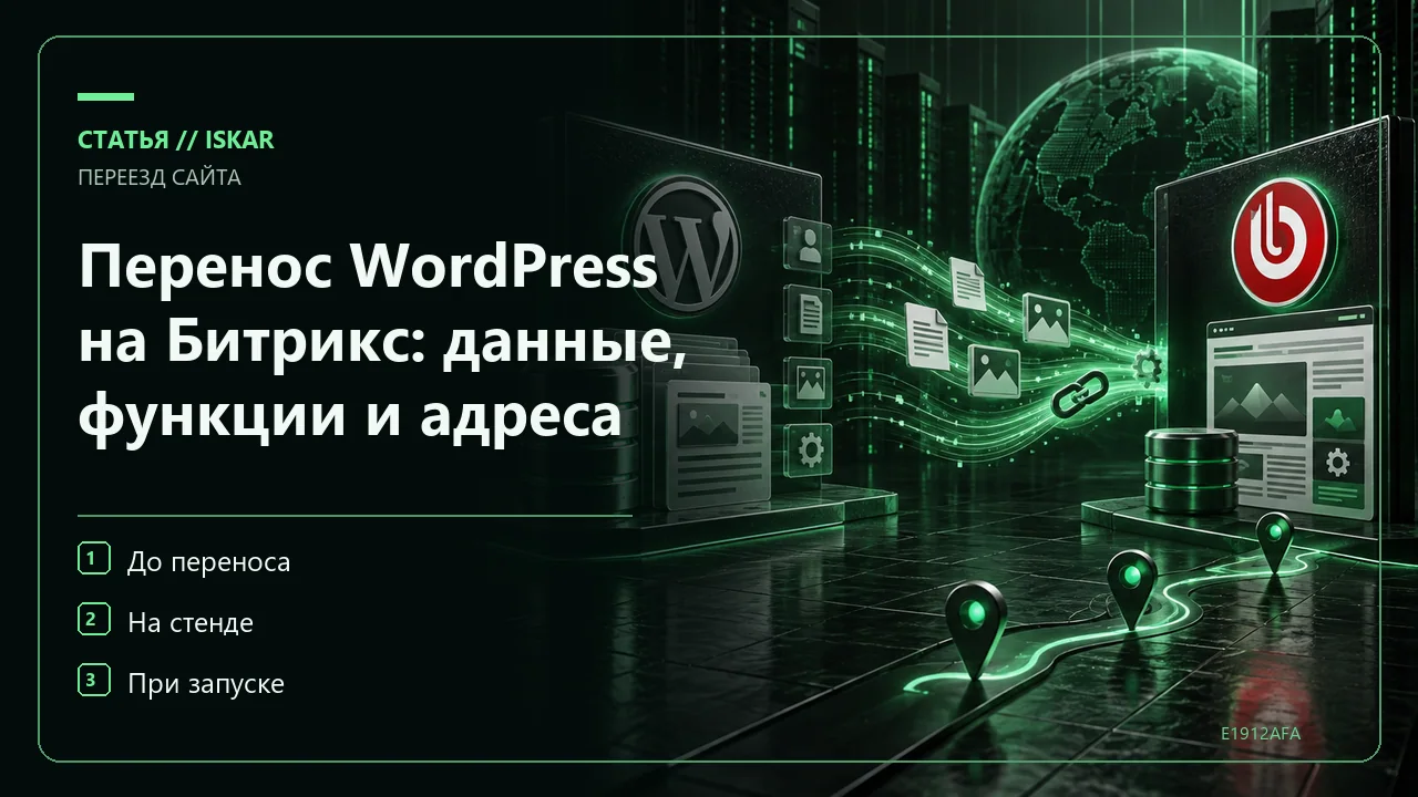 Перенос WordPress на Битрикс: данные, функции и адреса фото