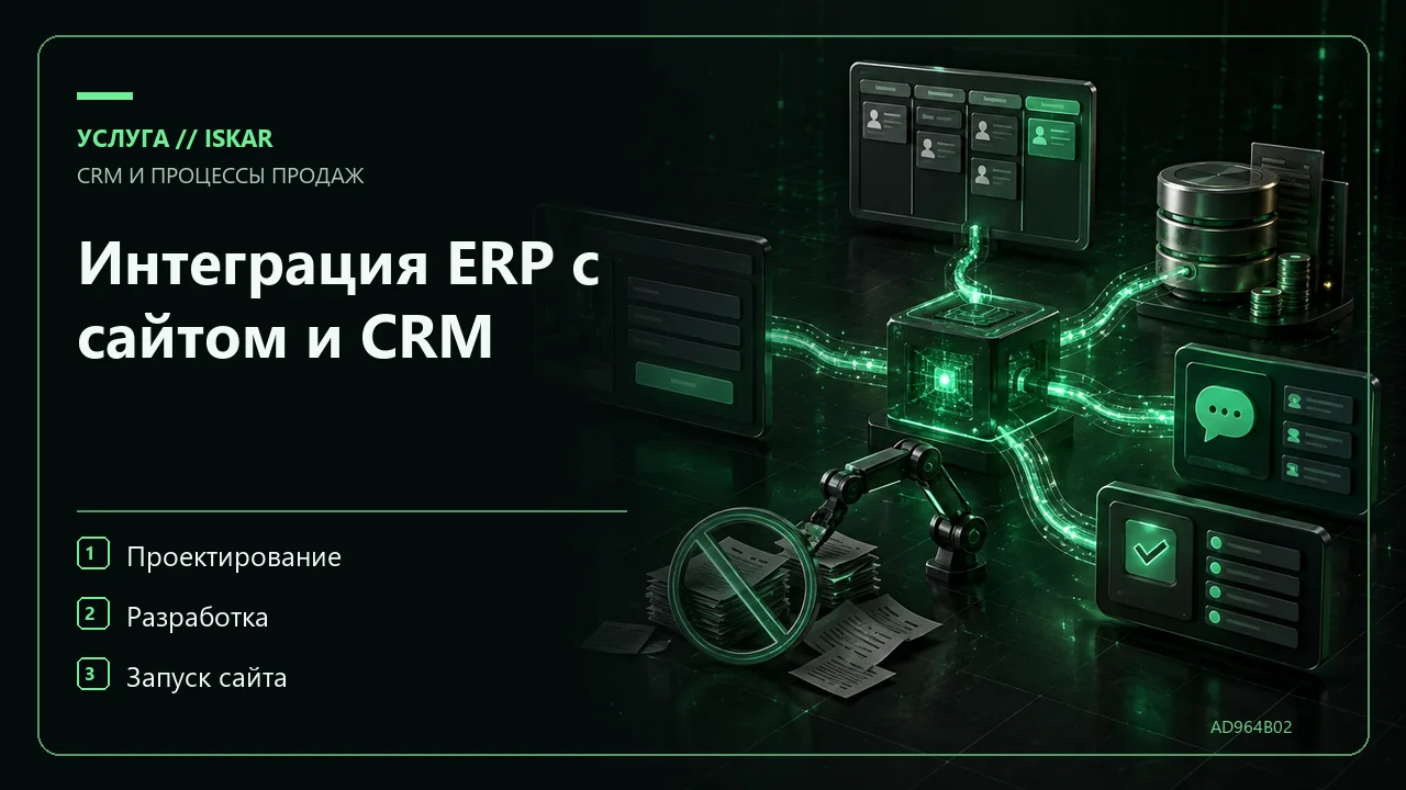Интеграция ERP с сайтом и CRM фото