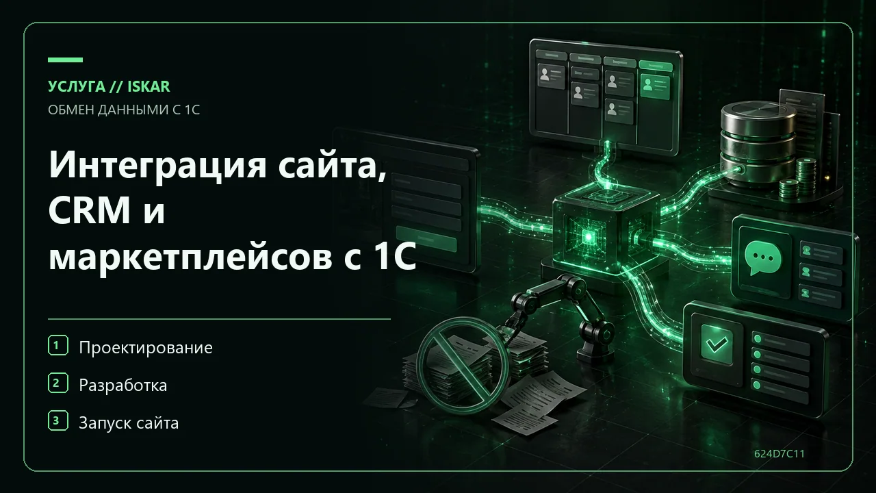 Интеграция сайта, CRM и маркетплейсов с 1С фото