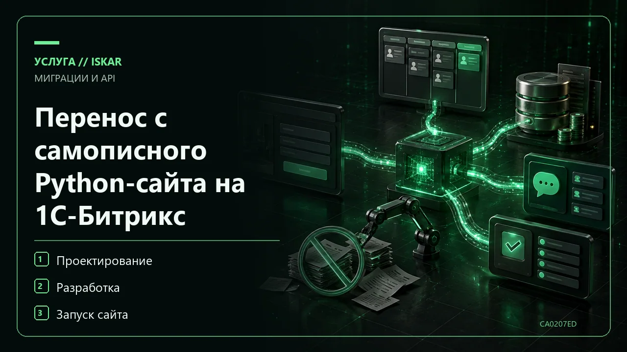 Перенос с самописного Python-сайта на 1С-Битрикс в Уфе фото