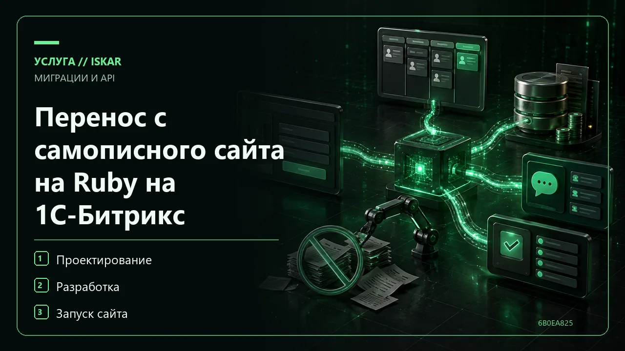 Перенос с самописного сайта на Ruby на 1С-Битрикс в Уфе фото