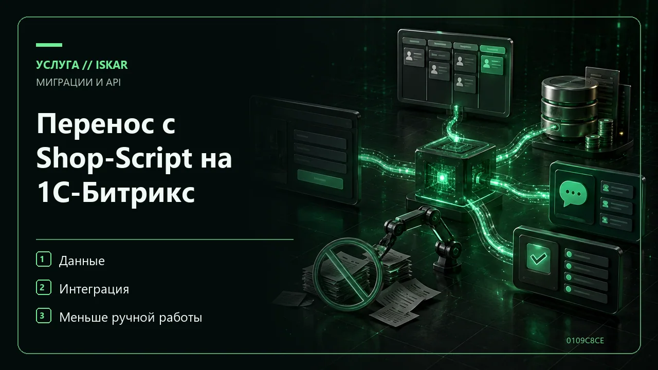 Перенос с Shop-Script на 1С-Битрикс фото